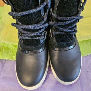 Black Laceup Sorel Winter Boots
